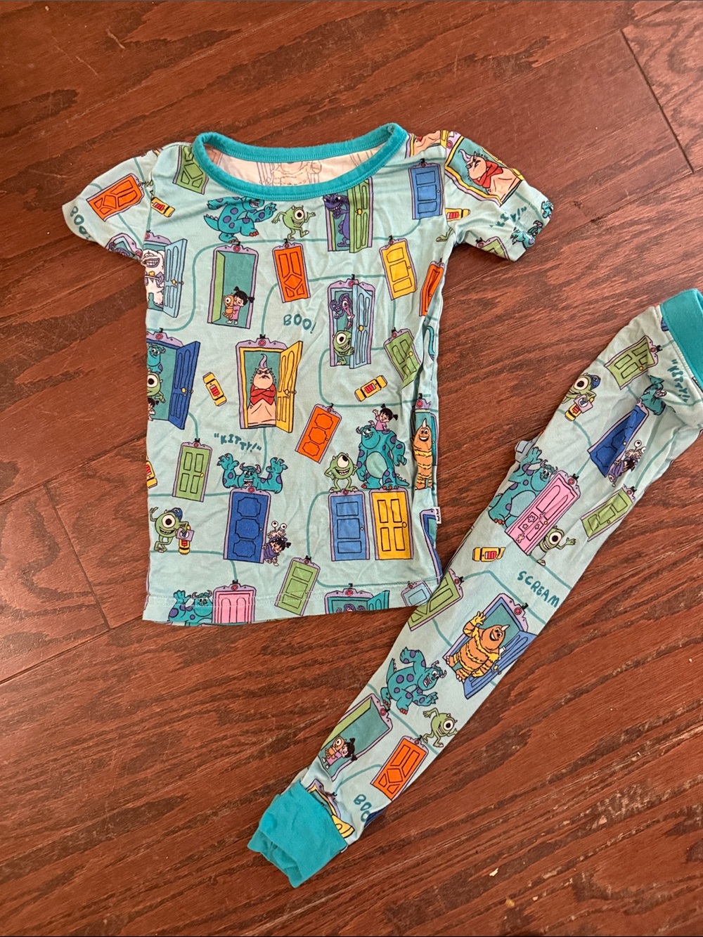 Little Sleepies Monsters Inc Scream Team bamboo pajama set, 2t - Picture 2 of 5